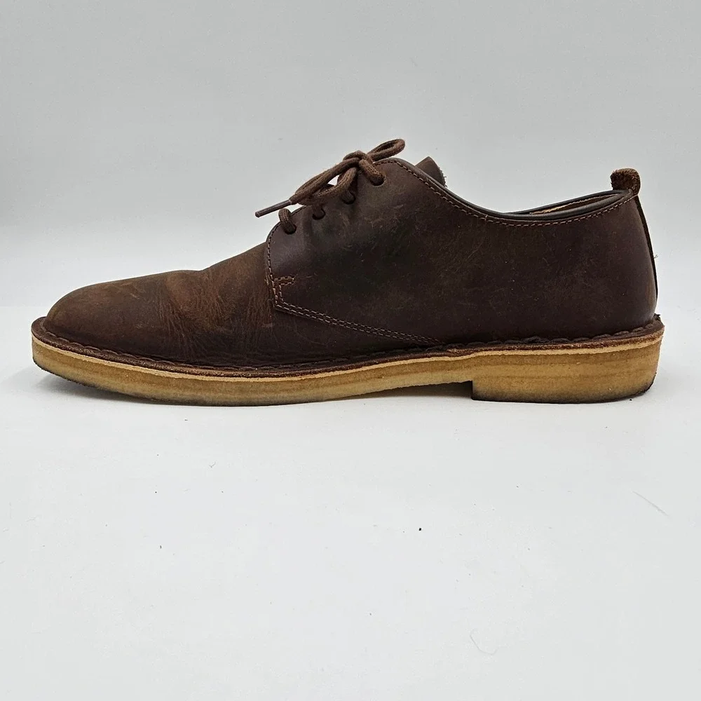 Clarks Originals Desert London Beeswax Brown Leather‎ Crepe Sole Shoes Size 10